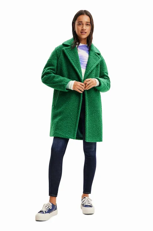 zielony Desigual płaszcz