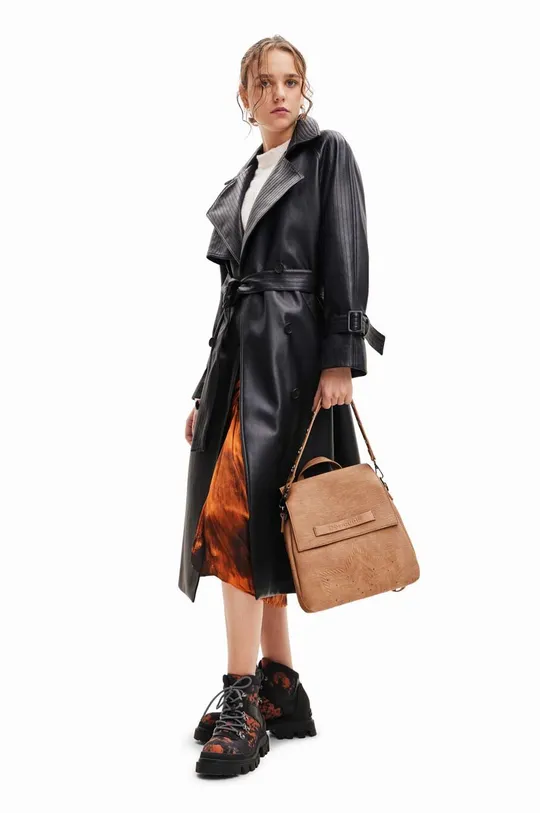 μαύρο Καμπαρντίνα Desigual 23WWEWB7 WOMAN WOVEN TRENCH