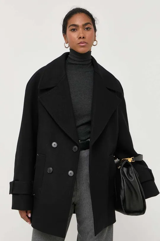 μαύρο Μάλλινο παλτό Victoria Beckham