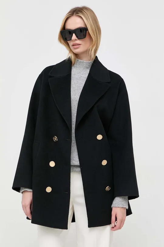 μαύρο Μάλλινο παλτό Luisa Spagnoli