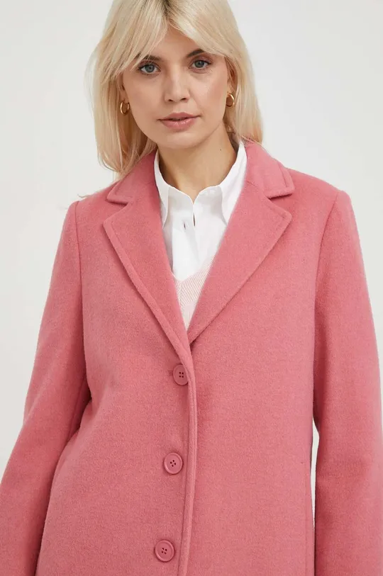 ροζ Μάλλινο παλτό United Colors of Benetton