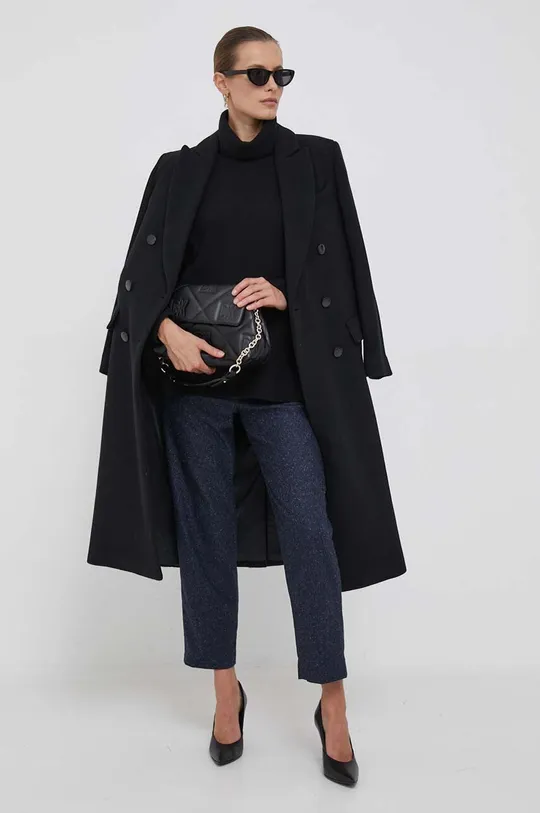 μαύρο Μάλλινο παλτό Sisley