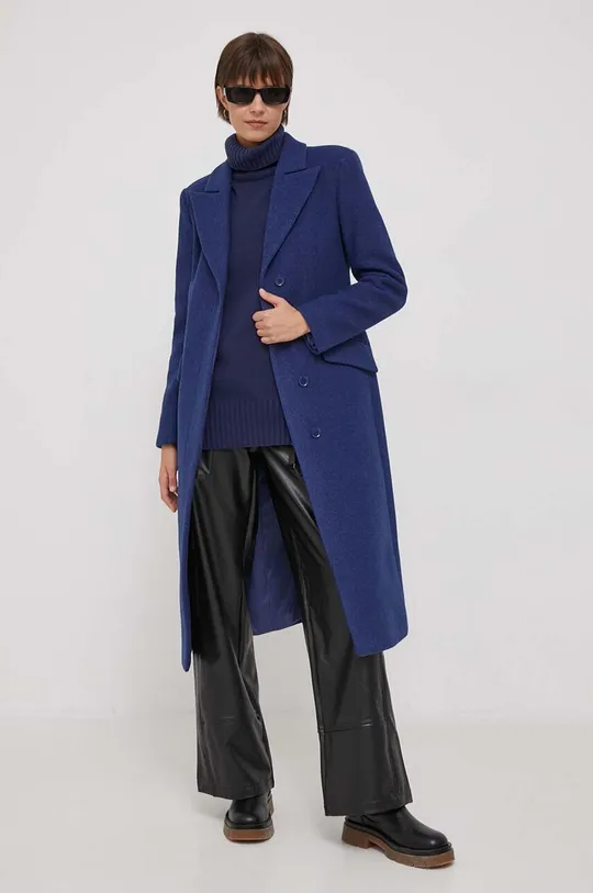 μπλε Μάλλινο παλτό Sisley Γυναικεία