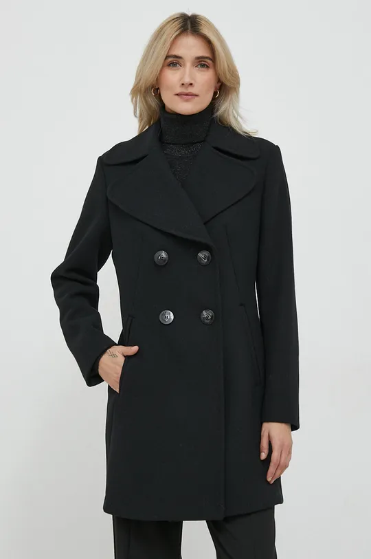 μαύρο Παλτό από μείγμα μαλλιού Sisley Γυναικεία