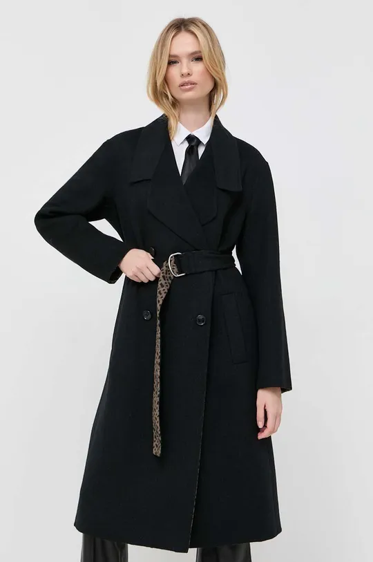 čierna Vlnený kabát BOSS Dámsky