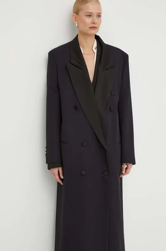 μαύρο Μάλλινο παλτό BOSS Γυναικεία