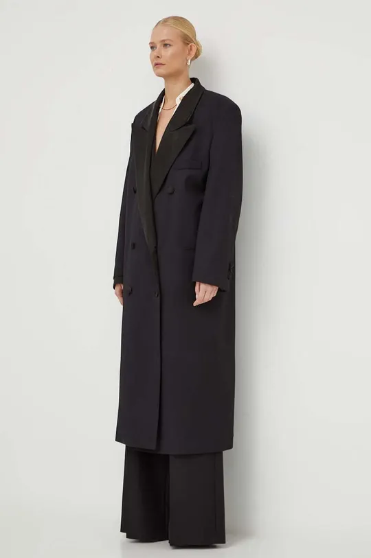 μαύρο Μάλλινο παλτό BOSS