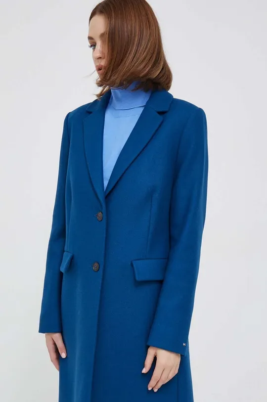 μπλε Μάλλινο παλτό Tommy Hilfiger Γυναικεία