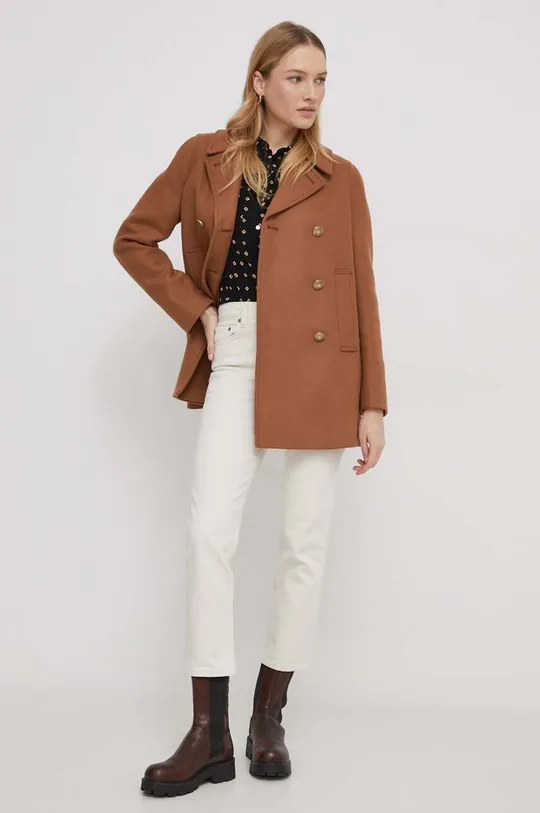 Tommy Hilfiger cappotto in lana marrone