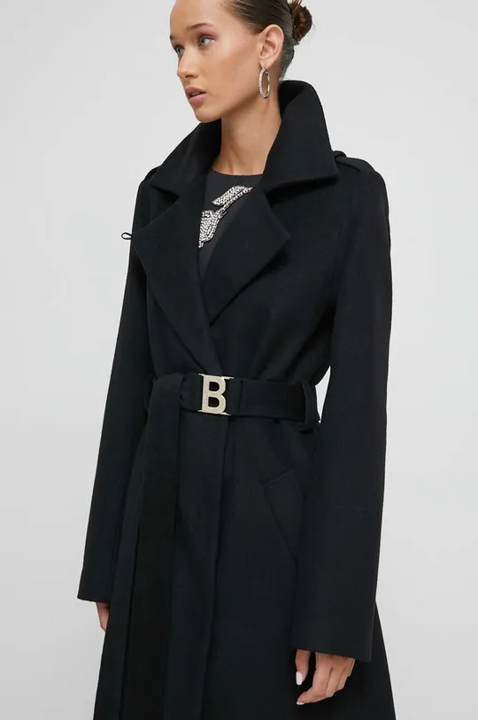 Μάλλινο παλτό Blugirl Blumarine μαύρο
