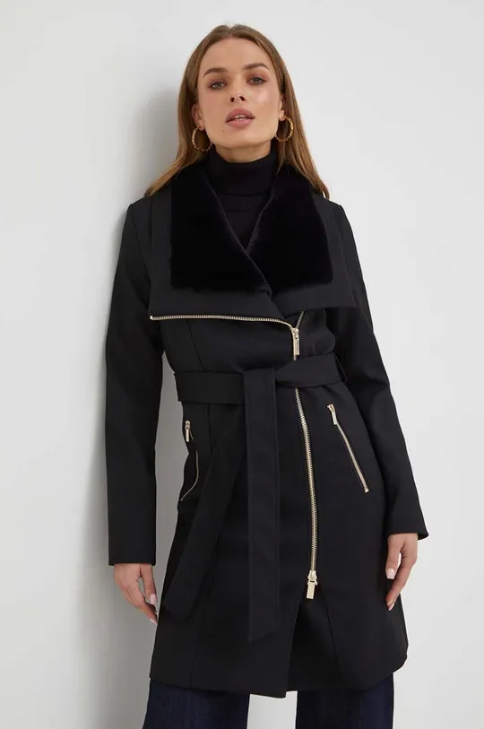 μαύρο Παλτό από μείγμα μαλλιού Marciano Guess Γυναικεία