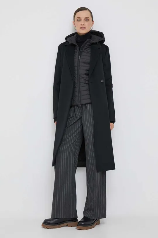 Μάλλινο παλτό Calvin Klein μαύρο