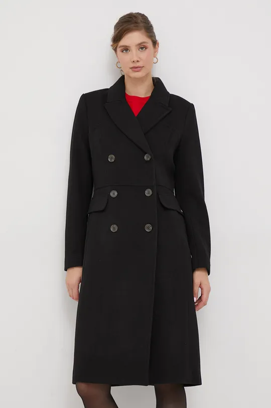 μαύρο Μάλλινο παλτό DKNY Γυναικεία