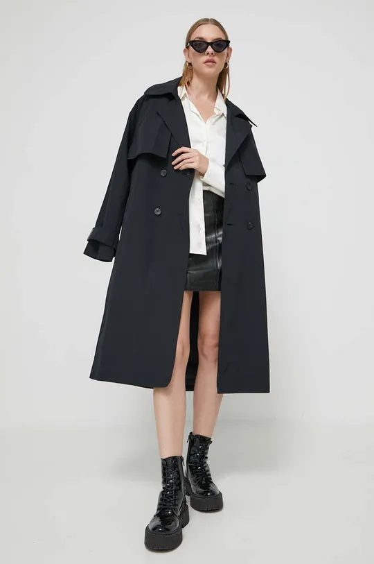 Παλτό Abercrombie & Fitch μαύρο
