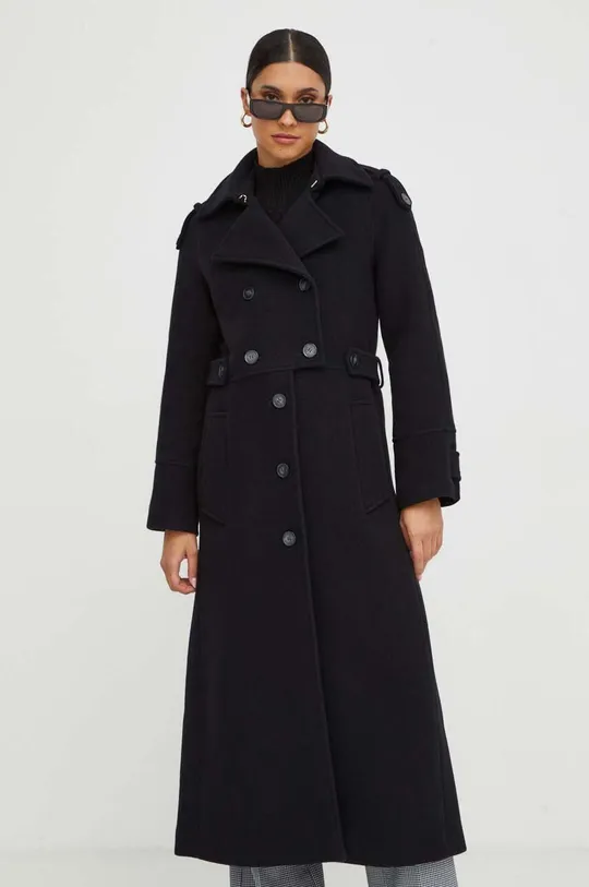 Vlnený kabát Ivy Oak čierna