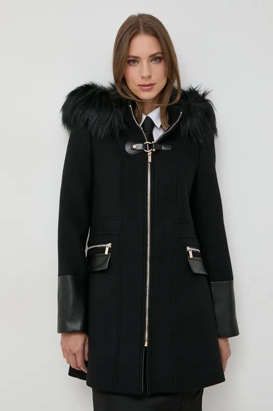 Μάλλινο παλτό Morgan μαύρο