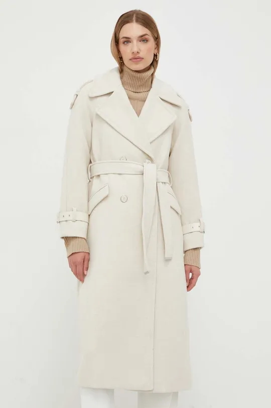 beige Morgan cappotto con aggiunta di lana Donna