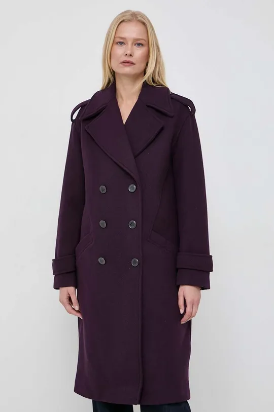 fioletowy Morgan płaszcz z domieszką wełny Damski