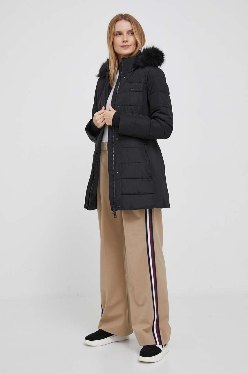 Куртка Calvin Klein женская цвет чёрный зимняя | ANSWEAR.ua