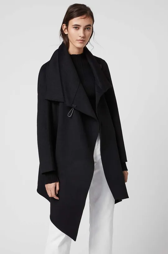 Παλτό AllSaints MONUMENT EVE COAT μαύρο