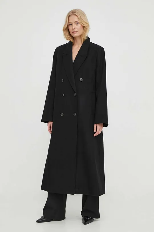 μαύρο Μάλλινο παλτό Gestuz Γυναικεία