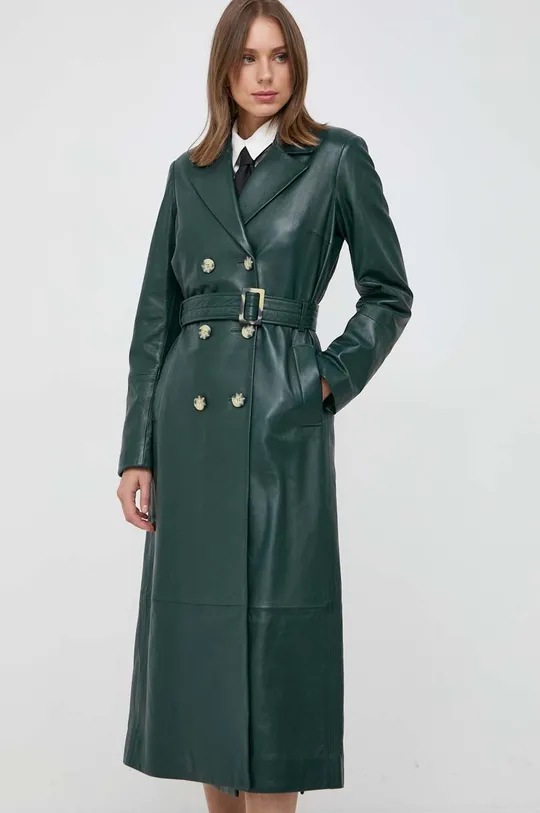 πράσινο Δερμάτινο παλτό Ivy Oak Γυναικεία