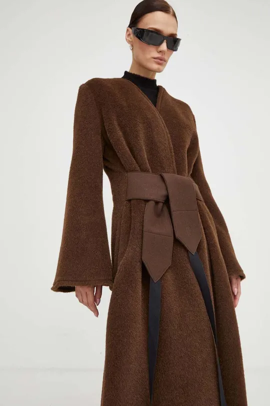 Μάλλινο παλτό By Malene Birger καφέ