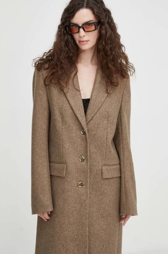 marrone Remain cappotto in lana