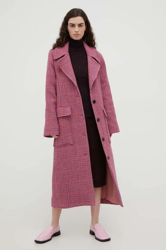 Lovechild kabát gyapjú keverékből rózsaszín