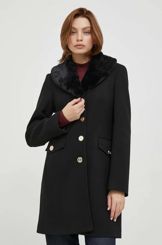μαύρο Μάλλινο παλτό Artigli Γυναικεία