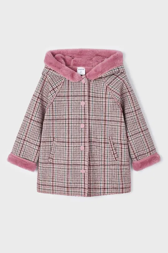 Детское пальто из смесовой шерсти Mayoral розовый