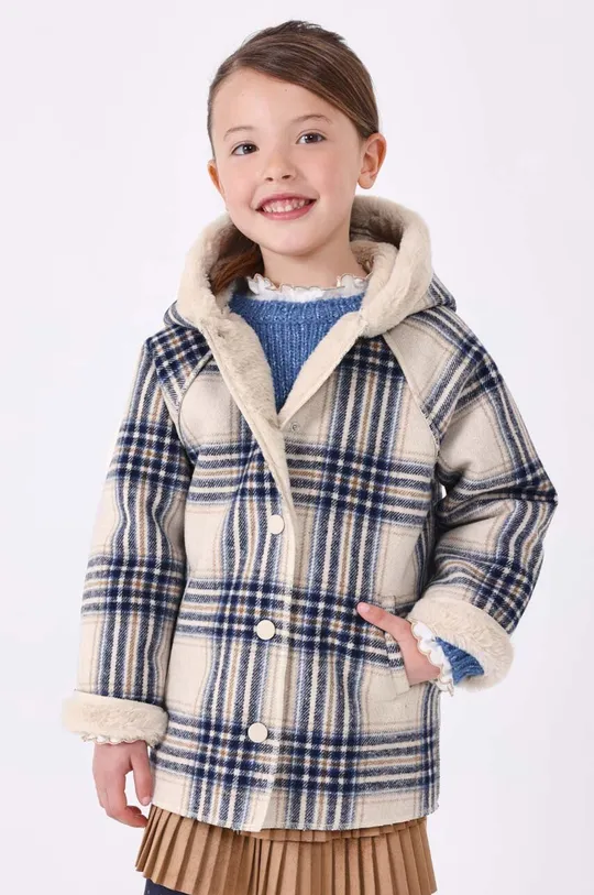 блакитний Дитяче пальто з домішкою вовни Mayoral Для дівчаток