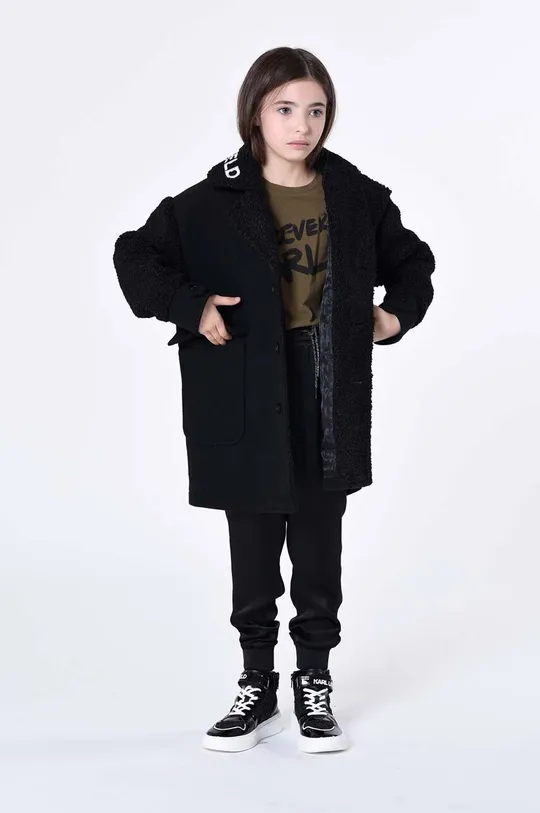 crna Dječji kaput Karl Lagerfeld Dječji