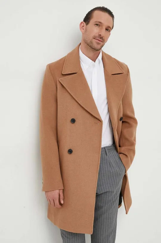 marrone Guess cappotto in lana