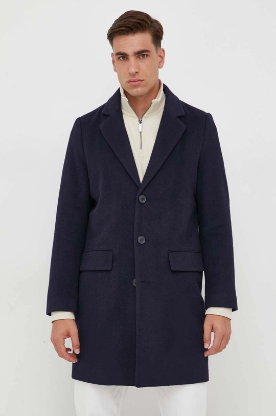 blu navy United Colors of Benetton cappotto in lana Uomo