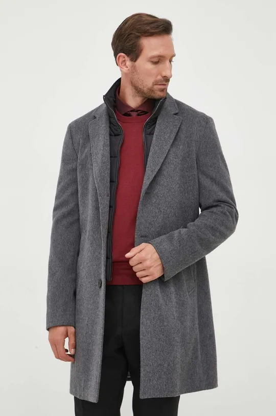 grigio BOSS cappotto in lana