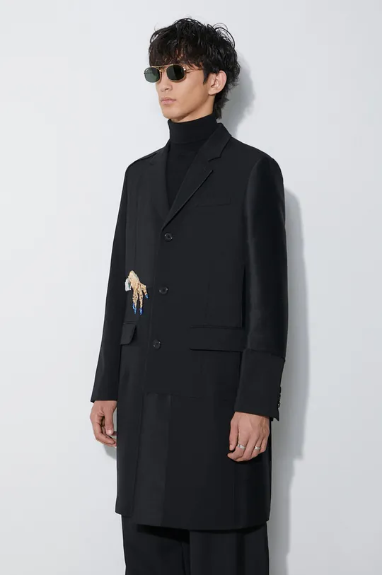 μαύρο Παλτό από μείγμα μαλλιού Undercover Coat