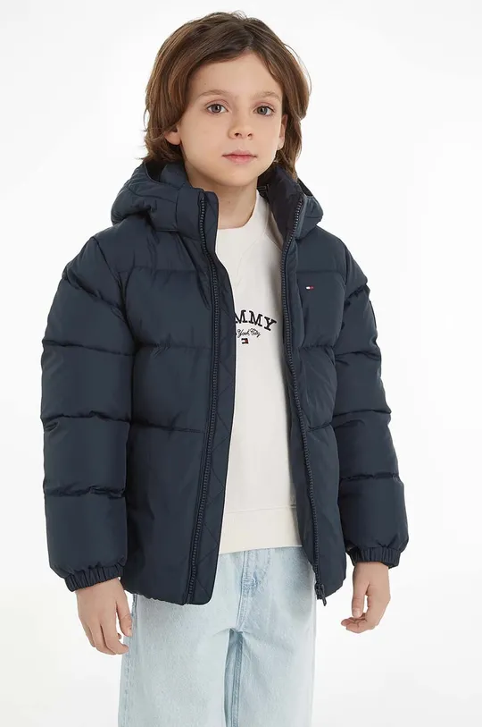 tmavomodrá Detská páperová bunda Tommy Hilfiger Chlapčenský