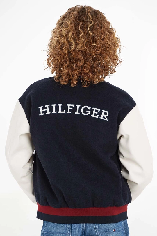 Tommy Hilfiger kurtka bomber dziecięca z domieszką wełny