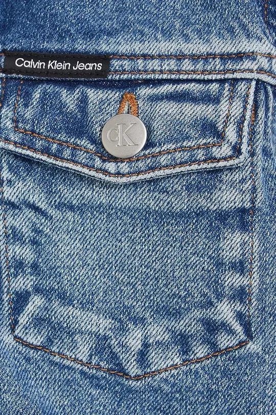 niebieski Calvin Klein Jeans kurtka jeansowa bawełniana