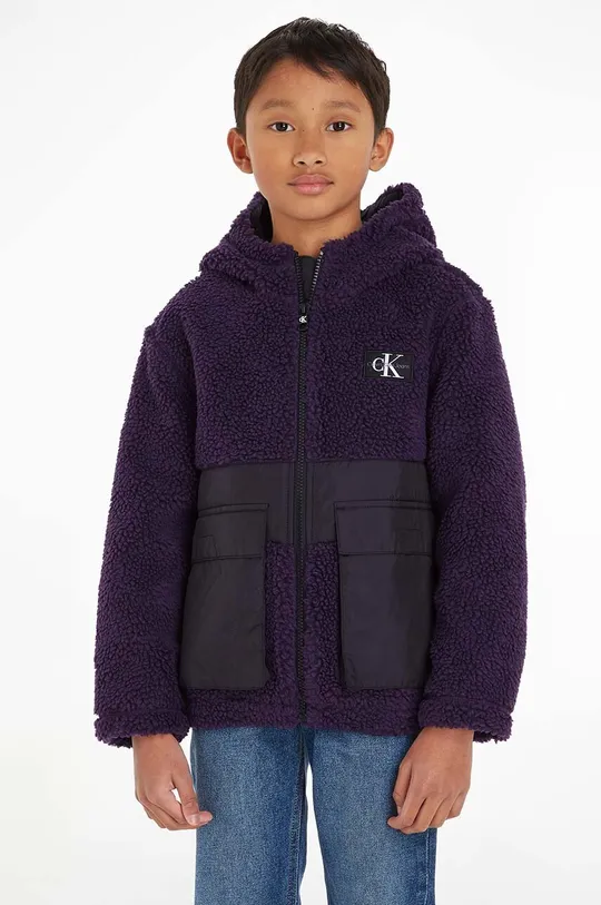 vijolična Otroška jakna Calvin Klein Jeans Fantovski