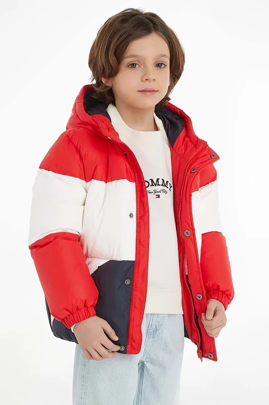 crvena Dječja pernata jakna Tommy Hilfiger Za dječake
