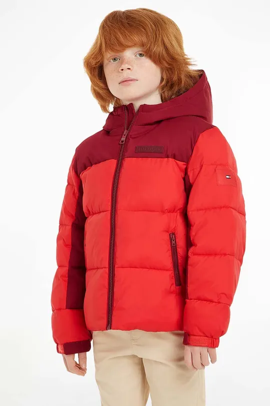 červená Detská bunda Tommy Hilfiger Chlapčenský