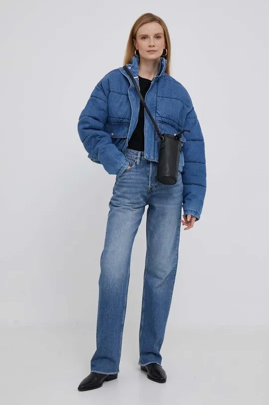 Rifľová bunda Calvin Klein Jeans modrá