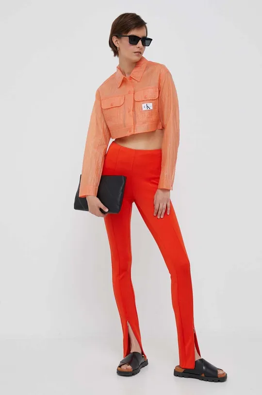Jakna Calvin Klein Jeans oranžna