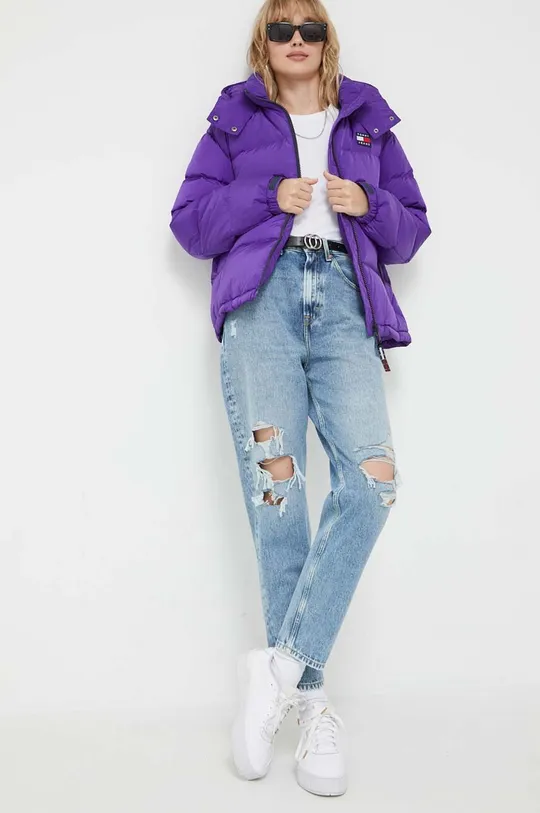 Пуховая куртка Tommy Jeans фиолетовой