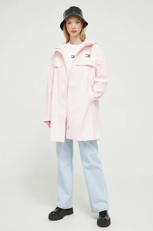 ροζ Αδιάβροχο μπουφάν Tommy Jeans Γυναικεία
