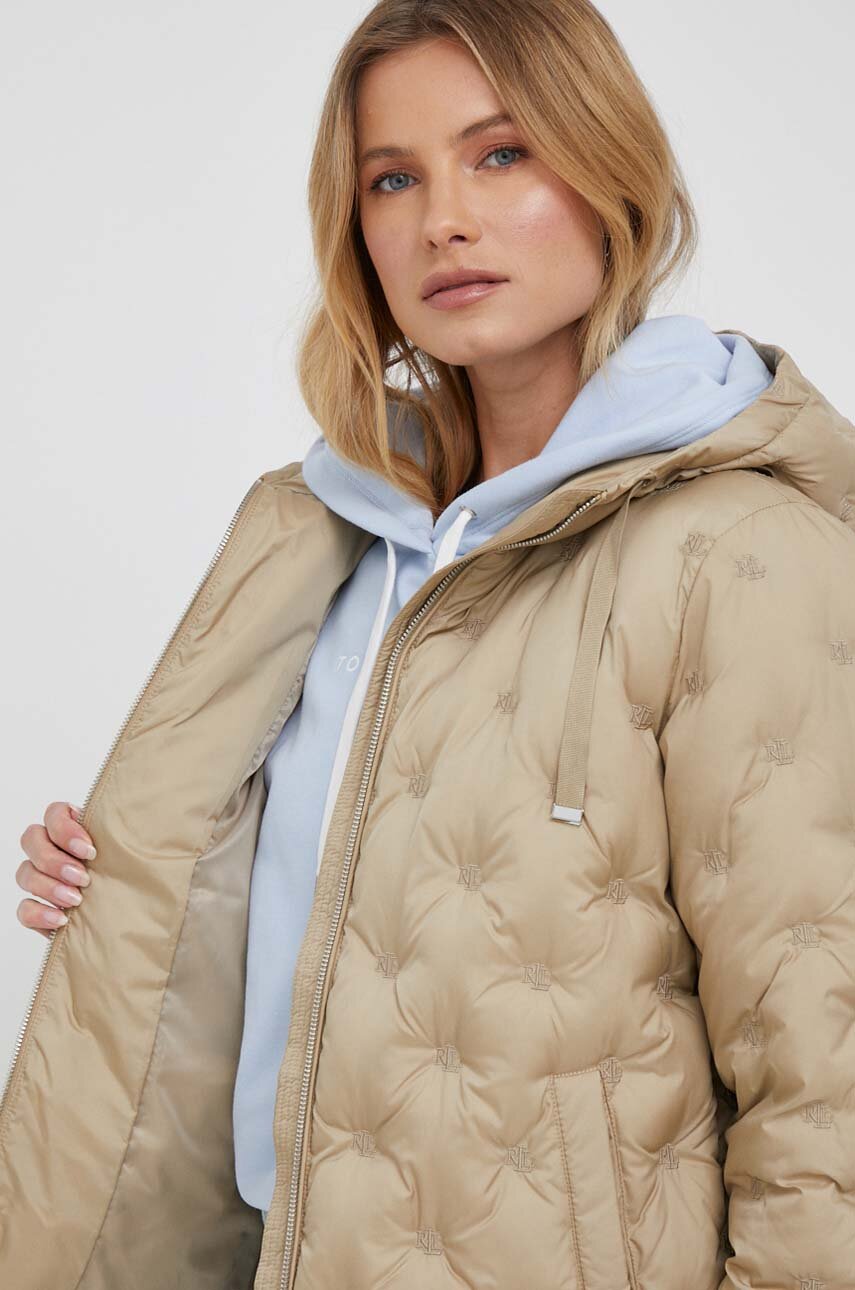 Lauren Ralph Lauren kurtka damska kolor beżowy zimowa | Answear.com