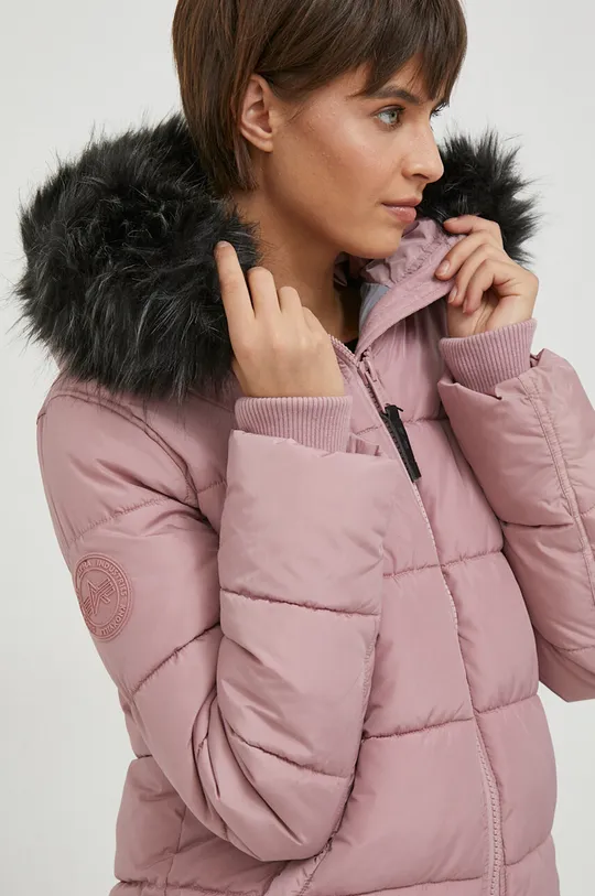 rózsaszín Alpha Industries rövid kabát Hooded Puffer Wmn