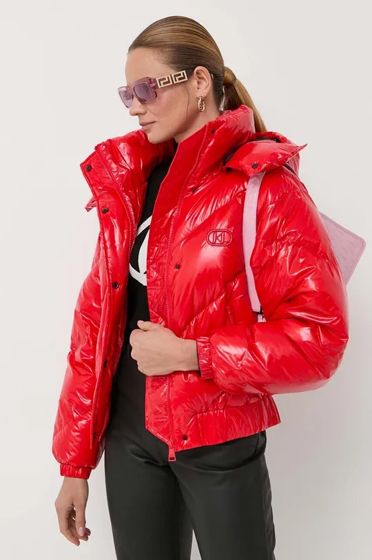 κόκκινο Μπουφάν με επένδυση από πούπουλα Karl Lagerfeld